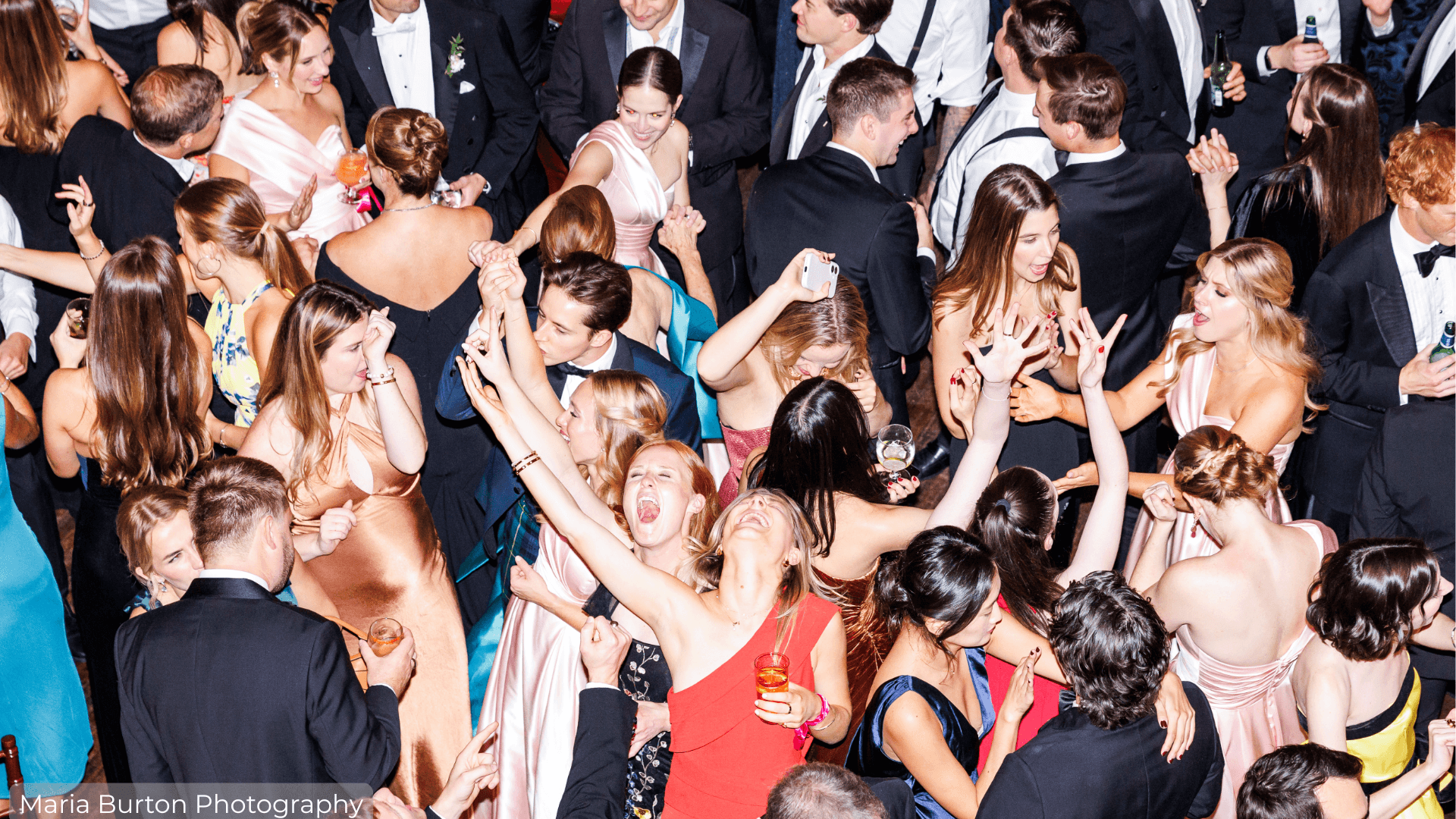 Guests dancing during the wedding reception